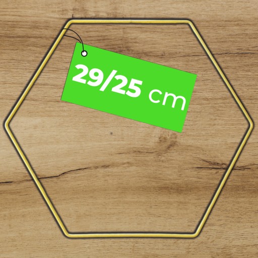 HEXAGON, GOLDEN MATTE, kovový krúžok, drôtený krúžok, základňa pre lapač snov