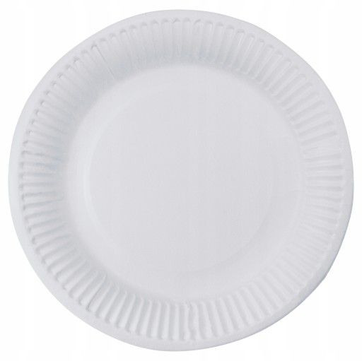 Biele papierové taniere, jednorázové dezertné taniere, 18 cm - 100 ks.