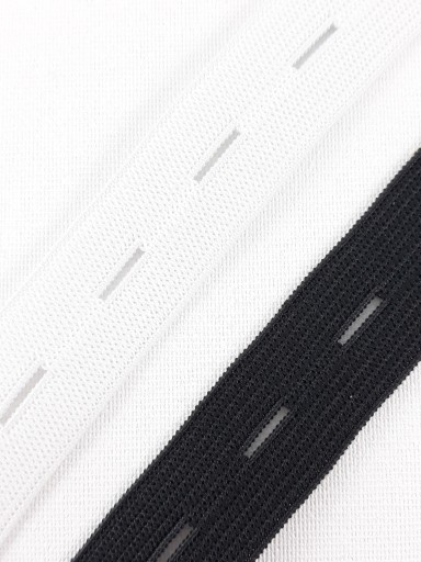 GUMIČKA S DIERKAMI PÁSKA GUMA NA OBLEČENIE 1,5CM BIELA 15MM - 5MB