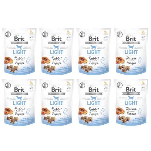 BRIT LIGHT funkčná maškrta pre psov Králik s papája 150g