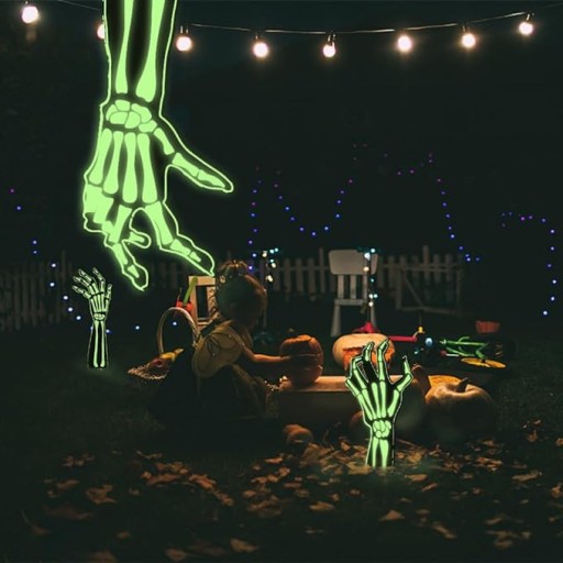 HALLOWEENSKÉ ŽIARENÉ RUKAVICE NA SLNEČNÚ POHONU DO ZÁHRADNÝCH ČRENCOV DEKORÁCIE 6x