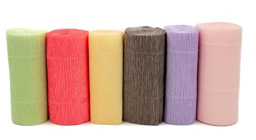 Dekoračný krepový papier, ryhovaný krepový papier, 6 ks