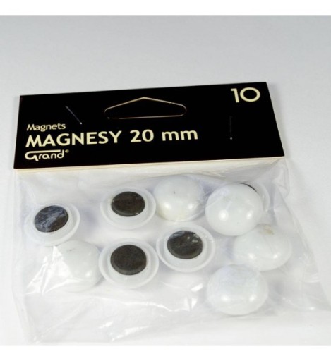 Kancelársky magnet na tabule 20mm GRAND biely 10ks