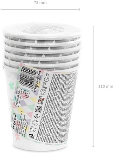 UNICORN papierové poháre hviezdy 180ml 6 ks na narodeniny