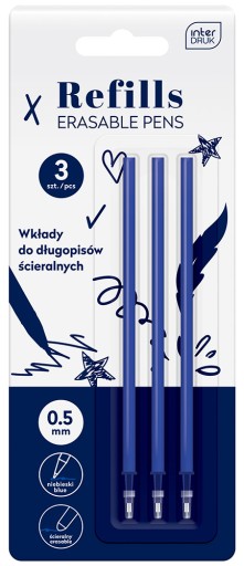 Vymazateľné náplne do pera 3 ks