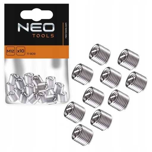 NEO 11-909 OPRAVNÉ KAZETY ZÁVITOV M12, OPRAVY ZÁVITOV 10 ks 11-909