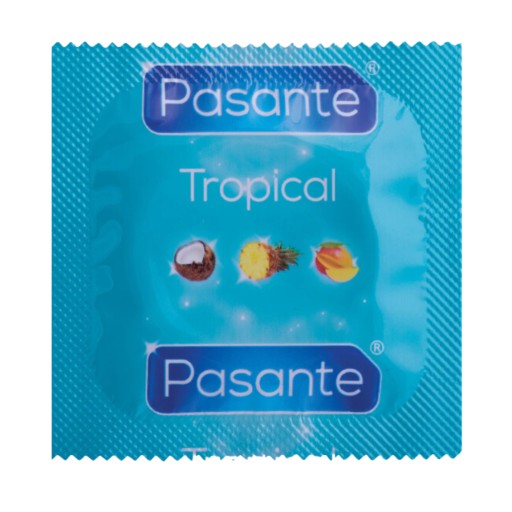 Kondómy Pasante s tropickou príchuťou - 3 kusy