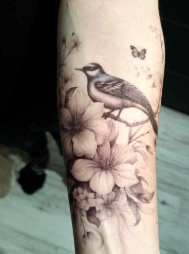 Decal Water Tattoo Lace Flowers Bird Sheet veľký výber TM259