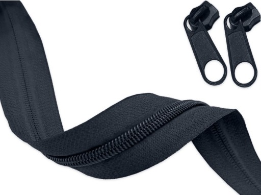 Zips páska 3mm špirálový zips GRAPHITE 5m + 10 zipsov