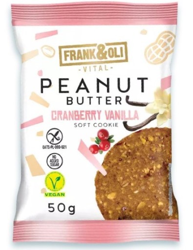 FRANK&OLI sušienka s arašidovým maslom brusnica vanilka brusnica 50g