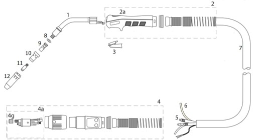 BINZEL MB 401 / 501 prúdový konektor, závit M8