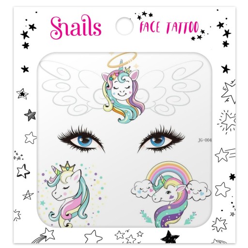 Nálepky s tetovaním na tvár - Unicorn Sta