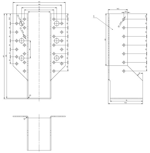 WB12 NOSNÍKOVÝ VEŠIAK, DRŽÁK, TESÁRSKY KONEKTOR, 51x165x75 KROVY POZINKOVANÝ CERTIFIKÁT