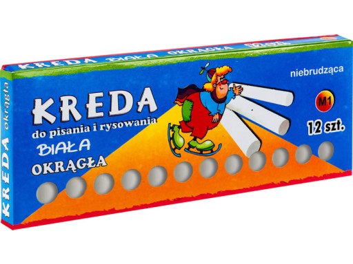 BIELE KRÚHLA ŠKOLSKÉ KRIEDY NA TABULE M1 12 KS