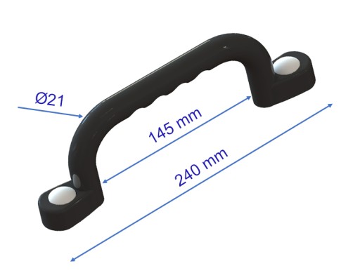 SUN - IHRISKO KĽÚČKY 240 mm - 2 ks SO SKRUTKAMI ČIERNA WH
