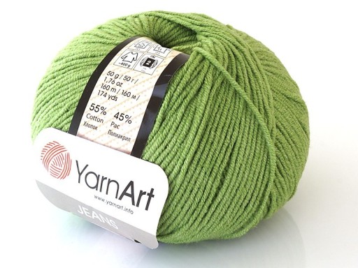 Jeans Yarn Umelecká priadza, zelená farba 69