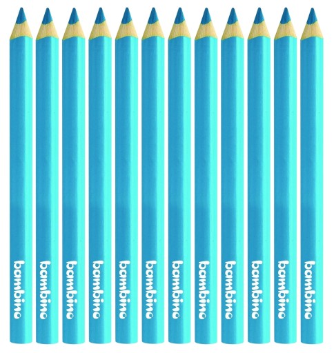 12x hrubé modré Bambino trojuholníkové pastelky