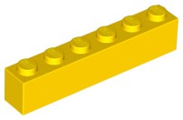 LEGO 3009 BRICK 1x6 žltá NOVINKA (17g) 7 ks.
