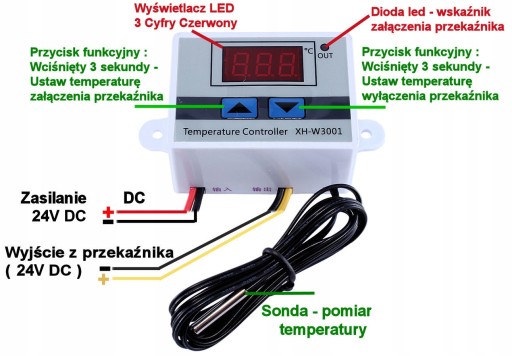 Elektronický termostat 24V regulátor teploty