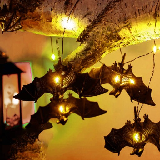 GIRLAND BAT LIGHTS TRBLEJÚCICH LED ZÁSADNÉ DUCHOVNÉ HALLOWEENSKÉ DEKORÁCIE