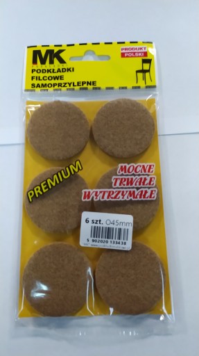 MK prémiové hnedé plstené podložky, okrúhle, 45 mm