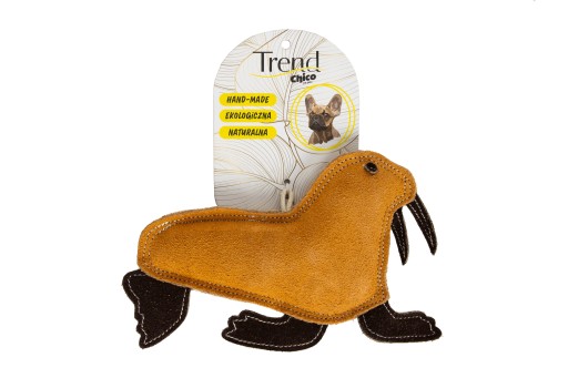 Kožená hračka pre psa Mrož CHICO Trend 25 cm