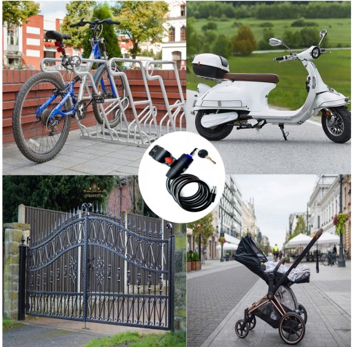 Zámok na bicykel Zámkový motorový kočík 88cm 9mm + držiak na rám