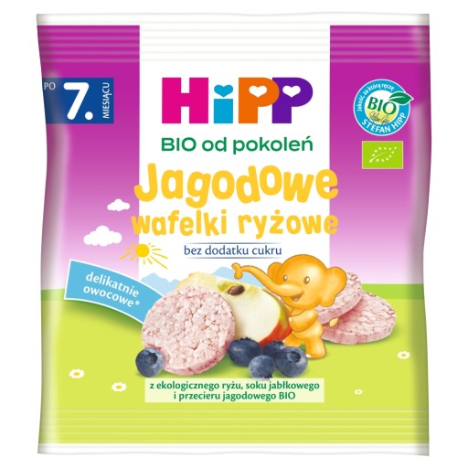 HiPP BIO Ryžové oblátky 7m+, MIX 2x30g