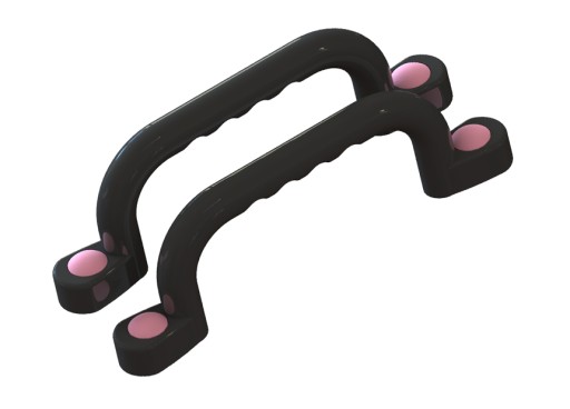 SLNKO - IHRISKO RÚČKY 240 mm - 2 ks SO SKRUTKAMI ČIERNA LPK
