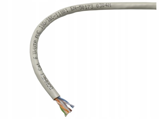 Twisted pair U/UTP cat.6 kábel, RJ45 medený sieťový vodič