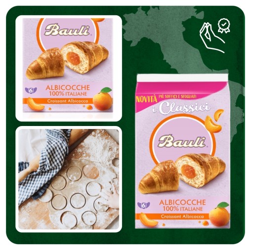 Marhuľové croissanty Croissant Albicocca x6 = 300g - talianske bauli