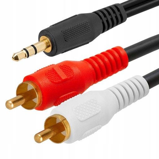 POČÍTAČ - SYSTÉMOVÝ kábel malý jack 3,5 stereo 2xRCA cinch 1,5 m HQ zlatý (1202a)