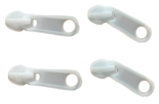 Plastový posúvač pre 3 mm špirálový páskový strojový posúvač BIELY 4 ks.