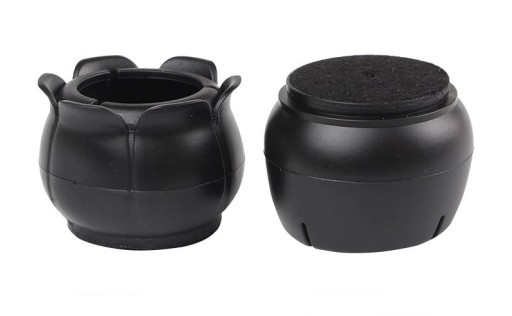 Čierne čiapky na nábytok s filcom, 35-41mm