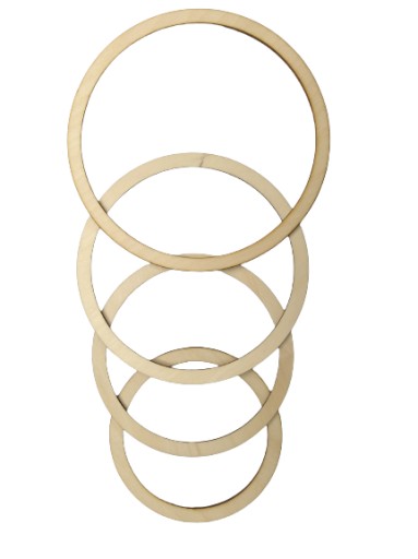 Ring Macrame obruče Drevený ekologický prírodný základ Sada 10 ks