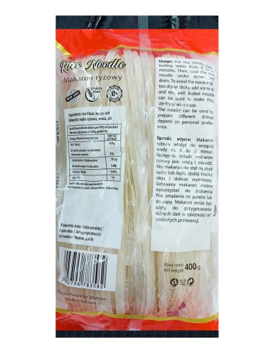 RYŽOVÉ rezance 400g STUHA 5mm ÁZIA KUCH