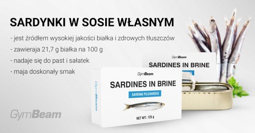 SARDINKY V MARIED RYBIE PROTEÍN S VYSOKÝM PROTEÍNOM V KONZE - GymBeam 125g