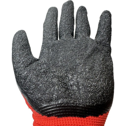 STALCO, polyester 11, červené, pracovné rukavice BOZP do záhrady a garáže