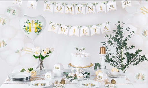Banner girlanda Prvé sväté prijímanie Eukalyptus, banner na sväté prijímanie, sväté prijímanie - 240 cm