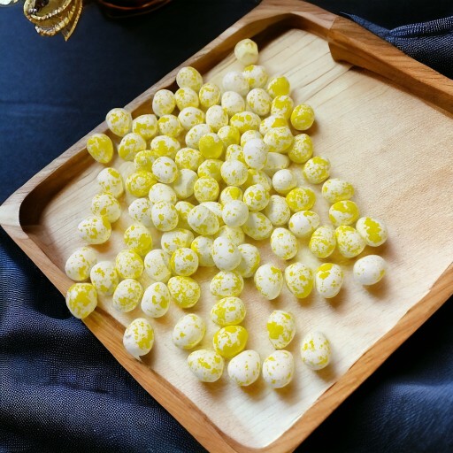 Mini veľkonočné prívesky na vajíčka Pastelové vajíčka, mix farieb, 1,8 cm/100 ks, bodkované