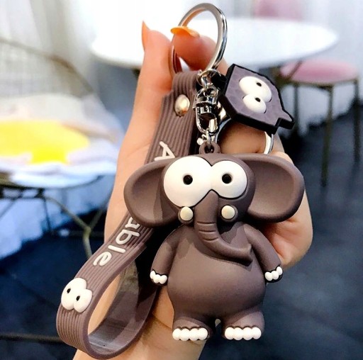 Keychain Kabelky prívesok slon slon tašky šedá peňaženka v páse