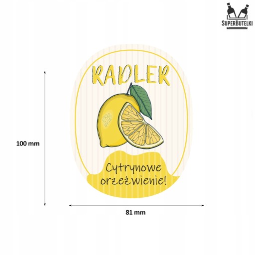 RADLER CITRÓNOVÉ PIVNÉ NÁLEPKY ETIKETY 50 KS