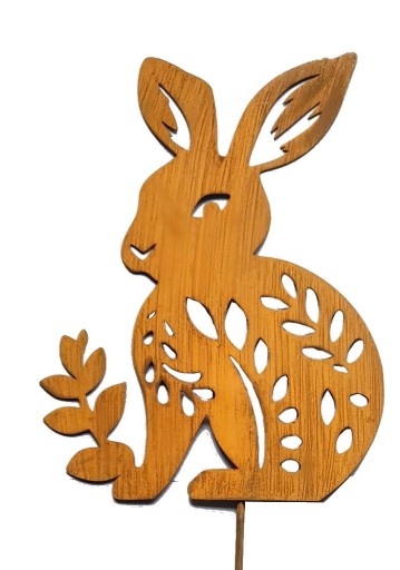 Veľký králik s mačiatkami Záhradná dekorácia Corten efekt číslo 2
