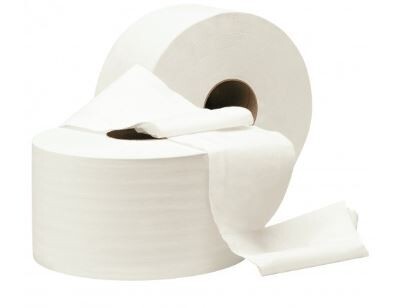 PRIEMYSELNÝ TOALETNÝ PAPIER VEĽKÁ ROLKA BIELA CELULÓZA VEĽKÁ ROLEČKA ČERVENÝ PLAST