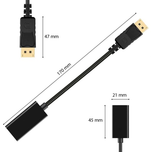 HDMI Display Port DP 4K adaptérový kábel