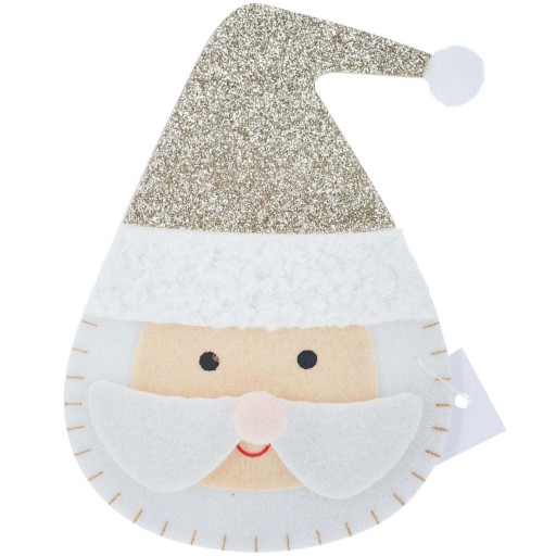 VIANOČNÉ VRECKO NÁDOBA NA PRÍBORY PLST SANTA 10X14,5 CM