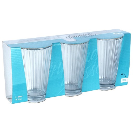 3x poháre DRINK, voda, džús, kompót, sada pohárov na nápoje