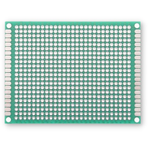 Prototyp DPS 6x8 cm jednostranne 594 otvorov potlačených 2,54 mm