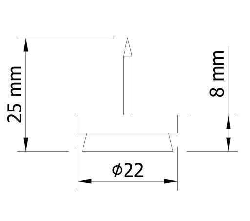 20 x klzák plstená nábytková nožička 22 mm