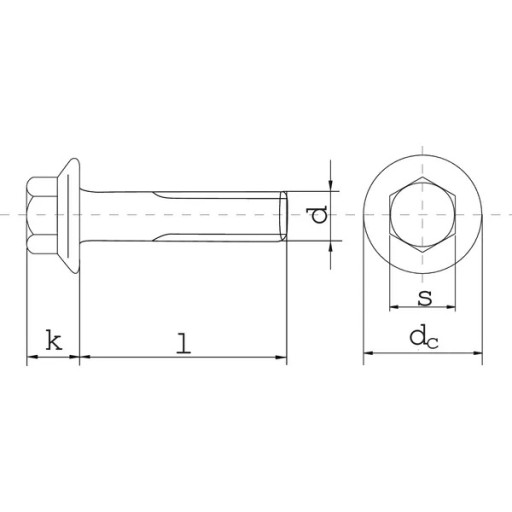 Verbusová skrutka s drážkovaným nákružkom, pozinkovaná. M12x40